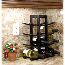 Oceanstar 12 Bottle Dark Espresso Bamboo Wine Rack