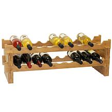 Oceanstar 18 Bottle Stackable Bamboo Wine Rack