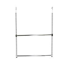 Oceanstar 2 Tier Portable Adjustable Closet Hanger Rod Chrome