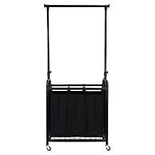 Oceanstar 3 Bag Rolling Laundry Sorter Adjustable Hanging Bar Bronze