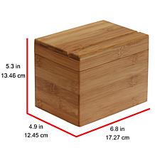Oceanstar Bamboo Recipe Box with Divider