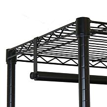Oceanstar Garment Rack with Adjustable Shelves with Hooks Black