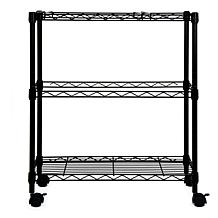 Oceanstar Portable 2 Tier Metal Rolling File Cart Black