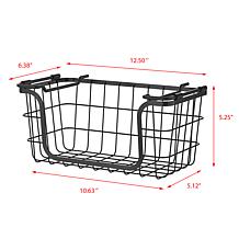 Oceanstar Stackable Metal Wire Storage Basket Black Set of 3