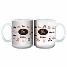 Officially Licensed MLB "#1 Dad" 15 oz. White Mug - Marlins