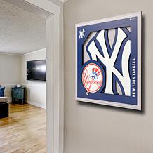 Officially Licensed MLB 3D Logo Series 12 x 12 Wall Art - NY. Yankees