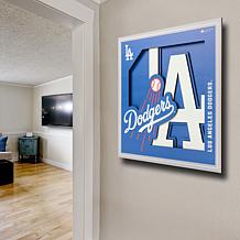 Officially Licensed MLB 3D Logo Series 12 x 12 Wall Art - LA. Dodgers