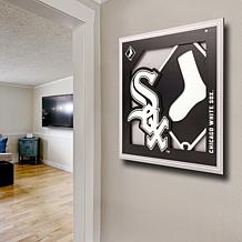 Officially Licensed MLB 3D Logo Series 12 x 12 Wall Art - White Sox