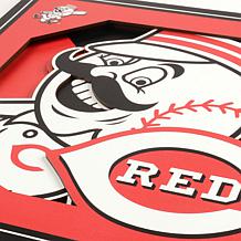 Officially Licensed MLB 3D Logo Series 12x12 Wall Art-Cincinnati Reds 