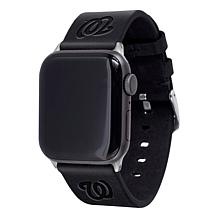 Officially Licensed MLB Apple Watch Leather Band - Black - 38mm/40mm