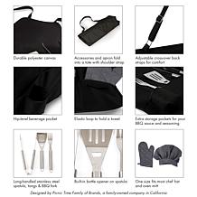 Officially Licensed MLB BBQ Apron Tote Pro Grill Set - Tampa Bay Rays 