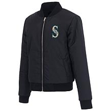 Officially Licensed MLB Marlins Ladies Jacket w Fleece & Nylon Sides