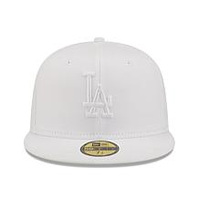 Officially Licensed MLB Men's New Era White Fitted Hat - Dodgers