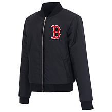 Officially Licensed MLB Red Sox Ladies Jacket w Fleece & Nylon Sides