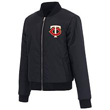 Officially Licensed MLB Twins Ladies Jacket w/ Fleece & Nylon Sides