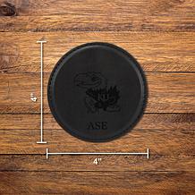Officially Licensed NCAA Jayhawks Black Personalized Coaster Set