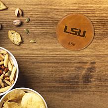 Officially Licensed NCAA LSU Tigers Brown Personalized Coaster Set