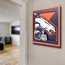 Officially Licensed NFL 3D Logo Series Wall Art - 12" x 12" - Broncos