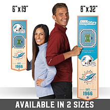 Officially Licensed NFL 6" x 19" 3-D Stadium Banner - Miami Dolphins