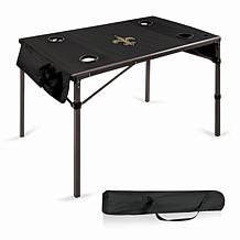 Officially Licensed NFL Black Portable Folding Travel Table - Saints