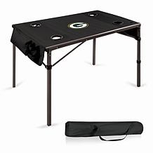 Officially Licensed NFL Black Portable Folding Travel Table - Packers