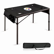 Officially Licensed NFL Black Portable Folding Travel Table - Steelers