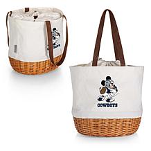 Officially Licensed NFL Canvas and Willow Basket Tote - Mickey Cowboys