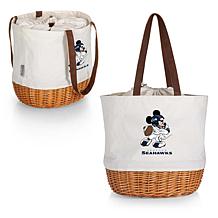 Officially Licensed NFL Canvas and Willow Basket Tote -Mickey Seahawks