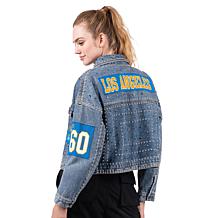 Officially Licensed NFL G34Her By Carl Banks Game Ball Denim Jacket