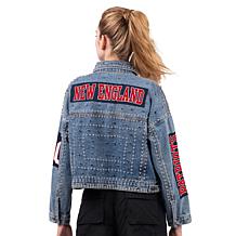 Officially Licensed NFL G34Her By Carl Banks Game Ball Denim Jacket
