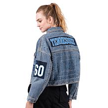Officially Licensed NFL G34Her By Carl Banks Game Ball Denim Jacket