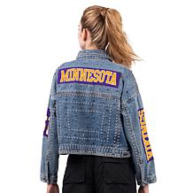 Officially Licensed NFL G34Her By Carl Banks Game Ball Denim Jacket