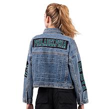 Officially Licensed NFL G34Her By Carl Banks Game Ball Denim Jacket