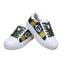 Officially Licensed NFL Lace-Up Sparkle Sneaker by Cuce Shoes