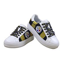 Officially Licensed NFL Lace-Up Sparkle Sneaker by Cuce Shoes