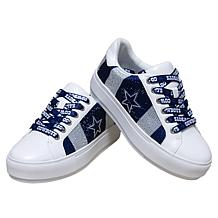 Officially Licensed NFL Lace-Up Sparkle Sneaker by Cuce Shoes