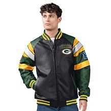 Officially Licensed NFL Men's Faux Leather Varsity Jacket by Glll