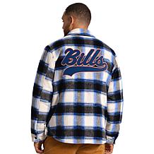 Officially Licensed NFL Men's Plaid Shirt Jacket
