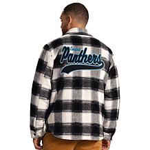 Officially Licensed NFL Men's Plaid Shirt Jacket