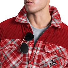 Officially Licensed NFL Men's Transitional Plaid Shirt Jacket by Glll