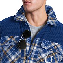 Officially Licensed NFL Men's Transitional Plaid Shirt Jacket by Glll