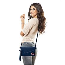 Officially Licensed NFL Pebble Fold Over Crossbody Purse - Bears 