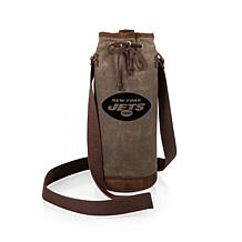 Officially Licensed NFL Picnic Time Waxed Canvas Wine Tote - NY Jets 