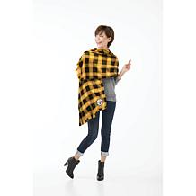 Officially Licensed NFL Plaid Blanket Scarf - Pittsburgh Steelers 