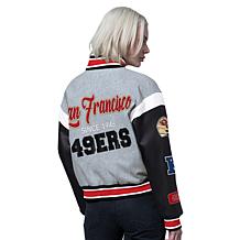 Officially Licensed NFL Starter Women's Cropped Varsity Jacket by Glll