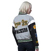 Officially Licensed NFL Starter Women's Cropped Varsity Jacket by Glll