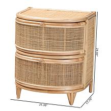 Oleta Natural Rattan Nightstand 21.3" W x 17.7" D x 24" H