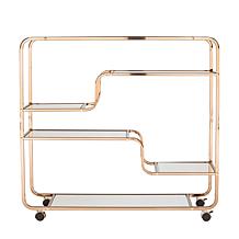 Oliana Art Deco Mirrored Bar Cart