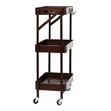 Origami 3-Tier Foldable Rolling Cart with Large Shelves