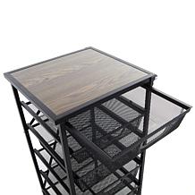Origami 5-Drawer Cart with Wooden Top